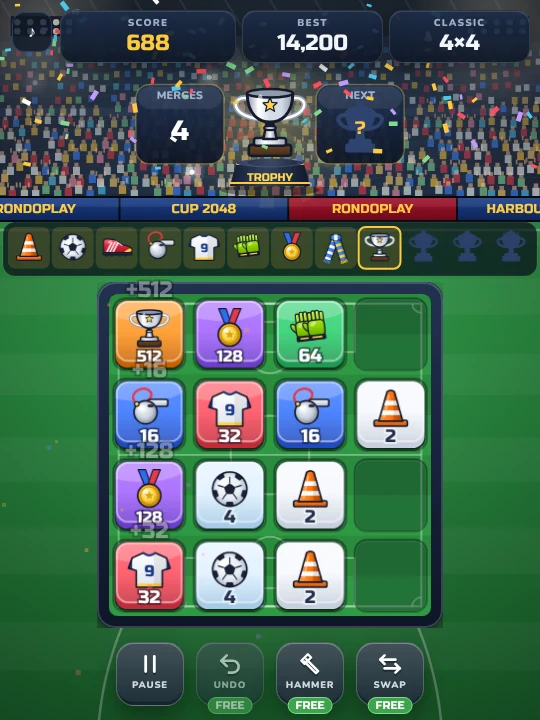 Cup 2048 gameplay