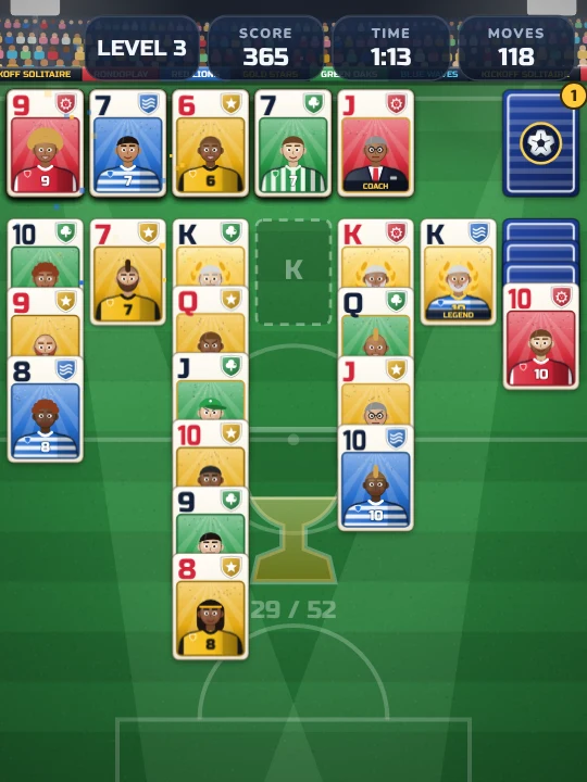 Kickoff Solitaire gameplay